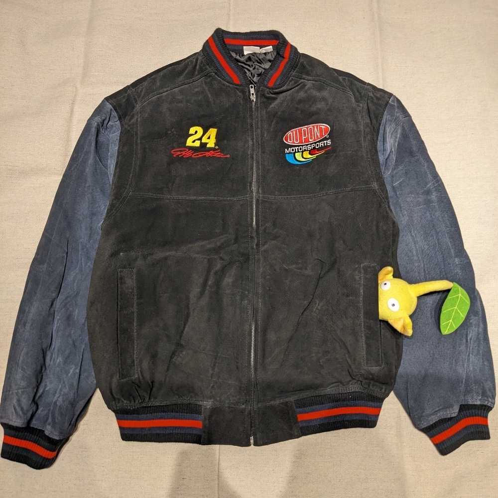Suede Dupont Jeff Gordon Racing jacket mens L